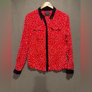 Maeve Red and White Polka Dot Top